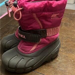 Sorel Fuchsia and Charcoal Snow Boots